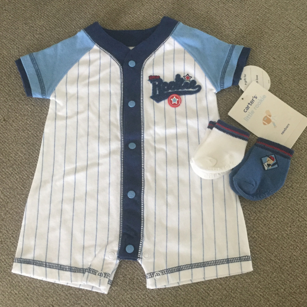 Carter's Little Rookie Romper & Matching Socks